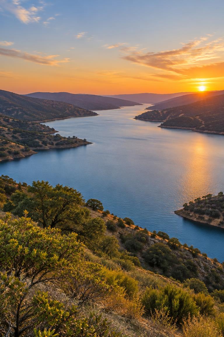 Lake Berryessa in the Coast Range hills