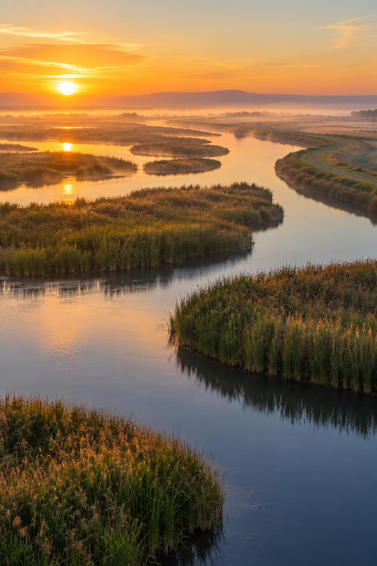 Reed-lined waterways of the Delta